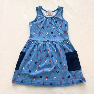Disney dress! Size 5 blue Mickey print dress with pockets, sleeveless tank dress